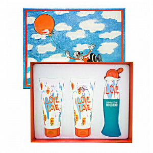 Set cadou Moschino I Love Love, Apa de Toaleta, Femei 50 ml + Gel de dus 100 ml + Lotiune de corp, 100 ml - Img 3
