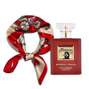 Set cadou Paris Corner Pendora Scents, Charuto Mysterious Tobacco,  Apa de Parfum, Unisex, 100 ml + esarfa satinata