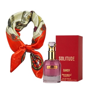 Set cadou Paris Corner, Pendora Scents Solitude Candy Apa de Parfum, Femei, 100 ml + esarfa satinata
