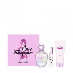 Salvatore Ferragamo AMO Flowerfull 100 ml Apa de Toaleta + 100 ml Lotiune de corp + 10 ml Apa de Toaleta