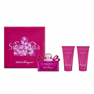 Set cadou Salvatore Ferragamo Signorina Ribelle, Femei, Apa de parfum 50 ml + Lotiune de corp 50 ml + Gel de dus 50 ml