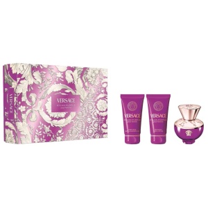 Set cadou Versace Dylan Purple, Femei, 50 ml Apa de Parfum, 50 ml Lotiune de Corp, 50 ml Gel de dus