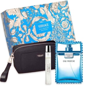 Set cadou Versace Man Eau Fraiche, Apa de toaleta, 100 ml + 10 ml + Geanta