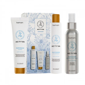 Set de hidratare Kemon Actyva Nutrizione, Sampon 250 ml + Balsam 200ml + Lapte 125 ml