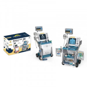 Set de joaca Carucior Medical mobil pentru copii cu 15 piese, Albastru - Img 3