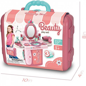 Set de jucarii pentru machiaj, Salonul de Frumusete in Valiza plastic 3 in 1 - Img 2