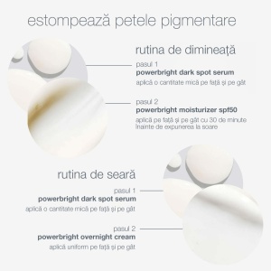 Set Dermalogica Dark Spot Solutions Kit, Crema PowerBright Moisturizer SPF 50, 12 ml + Ser PowerBright Anti-Pete Pigmentare pentru Dimineata, 10 ml + Crema PowerBright cu Vitamina C pentru Noapte, Fata & Gat, 15 ml