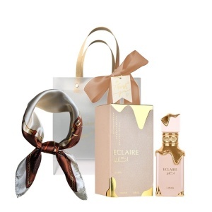Set Eclaire Lattafa, Apa de Parfum, Unisex, 100 ml + Esarfa satinata + Punga cadou