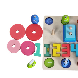 Set Educativ logaritmic Montessori din Lemn - Multifunctional 4 in 1