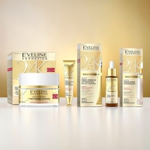 Set Eveline Cosmetics 24K Gold Vitamin C 60+ – Crema 50ml, Crema Ochi 15ml si Ser Lifting 30ml