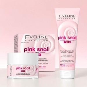 Set Eveline Pink Snail PDRN – Crema 50 ml + Gel Curatare Ten 150 ml