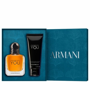 Set Giorgio Armani, Stronger with You, Barbati, Apa de Toaleta, 50 ml + Gel de dus, 75 ml