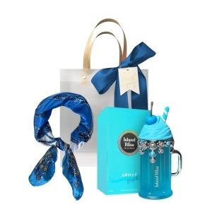 Set Island Bliss Armaf, Apa de Parfum, Femei, 100 ml + Esarfa satinata + Punga cadou
