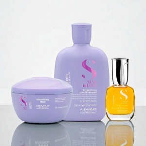 Set Set pentru netezire Alfaparf Milano Semi Di Lino Smoothing Sampon 250 ml + Masca, 200 ml + Ulei Cristalli Liquidi 15 mlnetezire Alfaparf Milano Semi Di Lino Smoothing Sampon 250 ml + Balsam 200 ml + Ulei Cristalli Liquidi 15 ml