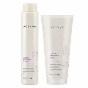 Set pentru par vopsit Kemon Actyva Colore Brillante, Sampon 250 ml + Masca 200 ml