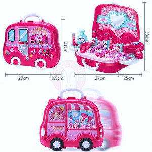 Set trusa de machiaj Fashion Girls de Jucarie cu accesorii, roz - Img 3