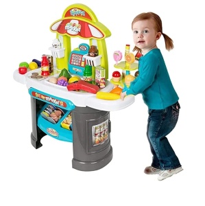 Supermarket pentru Copii – Set cu Casa de Marcat, Scanner si Accesorii, 61 Piese