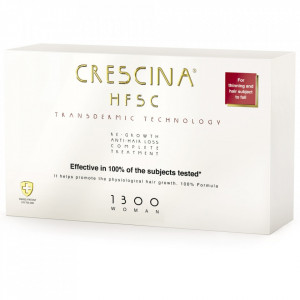 Tratament impotriva caderii parului 1300 Crescina HFSC Transdermic, Femei, 10+10 fiole