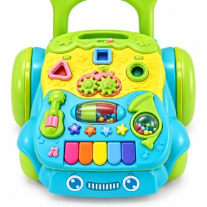 Antepremergator interactiv multifunctional pentru copii Goodway, cu centru de activitati, clape si jucarii, albastru, 10 luni+ - Img 2