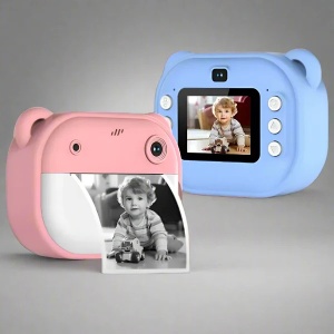 Aparat Foto Instant pentru Copii - Camera Printare Instantanee cu Design Dragut, Include Role Hartie 