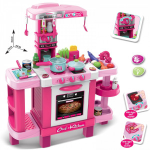 Bucatarie de jucarie Kids Chef cu accesorii, roz - Img 3