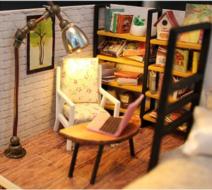 Casuta De Asamblat DIY in miniatura din lemn cu mobilier, Joc interactiv, educational - Img 6