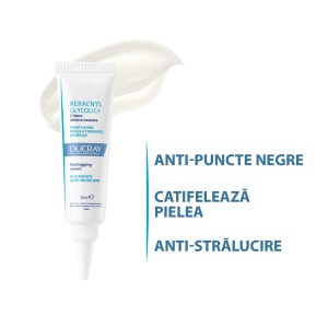 Crema calmanta anti-imperfectiuni pentru tenul cu tendinta acneica Keracnyl Glycolic Control Keracnyl, 30 ml, Ducray