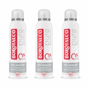 Deodorant spray Pure Musk, 3 x 150 ml, Borotalco