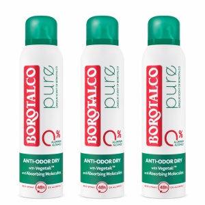 Deodorant spray Pure Original,  3 x 150 ml, Borotalco
