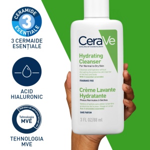 Gel de spalare hidratant cu ceramide si acid hialuronic Travel Size, 88 ml, CeraVe