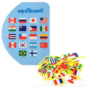 Joc Educational cu Harta Lumii si Steaguri - Img 3