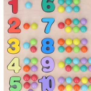 Joc matematic de tip Montessori, lemn – Asociere si Sortare culori