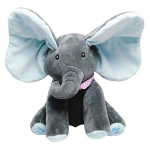 Jucarie interactiva Elefant - Peek a Boo albastru