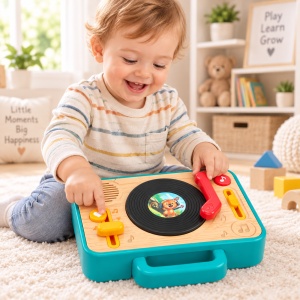 Jucarie muzicala pentru bebe Masa DJ cu sunete, melodii si disc rotativ, 18 luni+ - Img 4