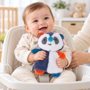 Jucarie senzoriala din plus Koala pentru bebelusi, texturi diferite, multicolora, 6 luni+ - Img 2