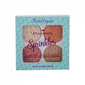 Makeup Revolution, I Heart Revolution, Vegan, Highlighter & Blush Palette 2-In-1, Frosted Cupcake, g 1.5