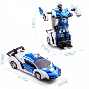 Masina TRANSFORMER AUTObot Politie cu Telecomanda - Img 3