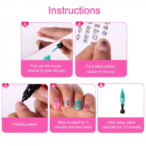 Mini Kit pentru pictat si decorat unghiile Nails Art - Img 4