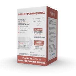 Pachet Avene Crema pentru regenerare celulara Hyaluron Activ B3, 50 ml + Rezerva, 50 ml