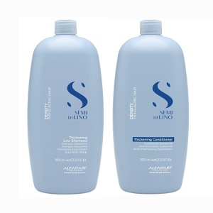 Pachet densificator pentru par subtire Alfaparf Semi di Lino Density Thickening, sampon 1000 ml + balsam 1000 ml