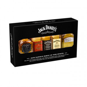 Pachet Jack Drink's Family cu 5 sticle, Jack Daniel’s Gentleman, Jack Daniel’s Honey, Jack Daniel’s whiskey, Jack Daniel’s Fire si Jack Daniel’s Single