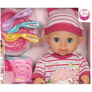 Papusa bebelus Tutu Love cu 10 sunete si accesorii pentru masa