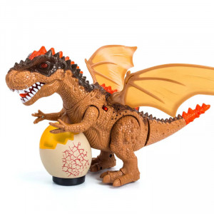 Robot dinozaur Tyrannosaurus cu lumini 