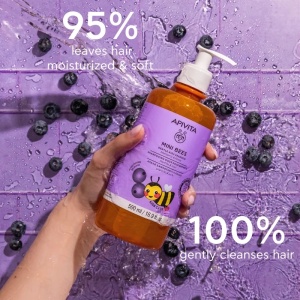 Sampon cu afine si miere pentru copii Mini Bees Apivita, 500 ml