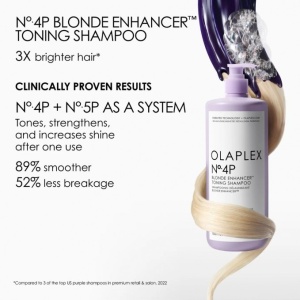 Sampon nuantator pentru par blond No. 4P Blonde Enhancer, 1000 ml, Olaplex