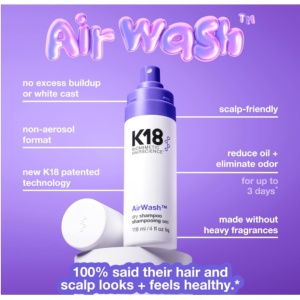 Sampon uscat non-aerosol Airwash, K18, 118 ml