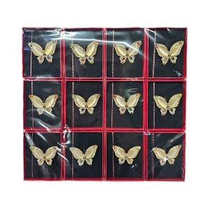 Set 12 Martisoare Fluturi cu Pietricele Colorate
