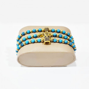 Set 3 bratari Infinity din otel inoxidabil si zirconiu, Unisex, gold