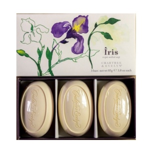 Set 3 sapunuri hidratante Crabtree & Evelyn Iris, 3 x 85 g
