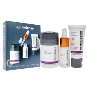 Set Age Defence Dermalogica, Pudra Exfolianta Anti-Poluare Daily Superfoliant, 13 g + Ser Biolumin-C cu Vitamina C pentru Luminozitate, 10 ml + Crema Hidratanta Dynamic Skin cu SPF 50, 12 ml